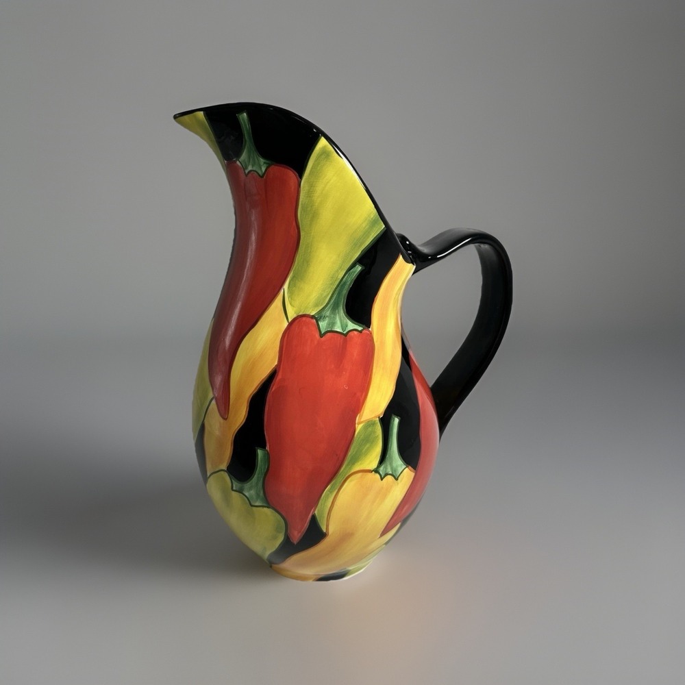 Clay Art Caliente Chili Hot Pepper Margarita Pitcher Water Jug 64oz StoneLite